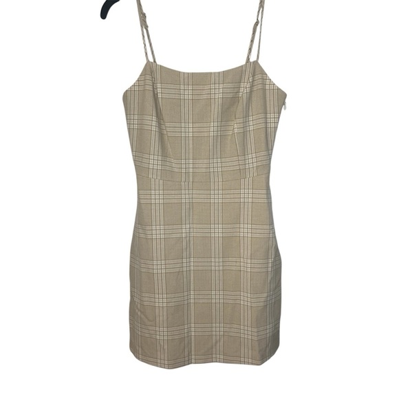 Aritzia Dresses & Skirts - Aritzia Wilfred Beige/Tan Plaid Isabelle Mini Dress